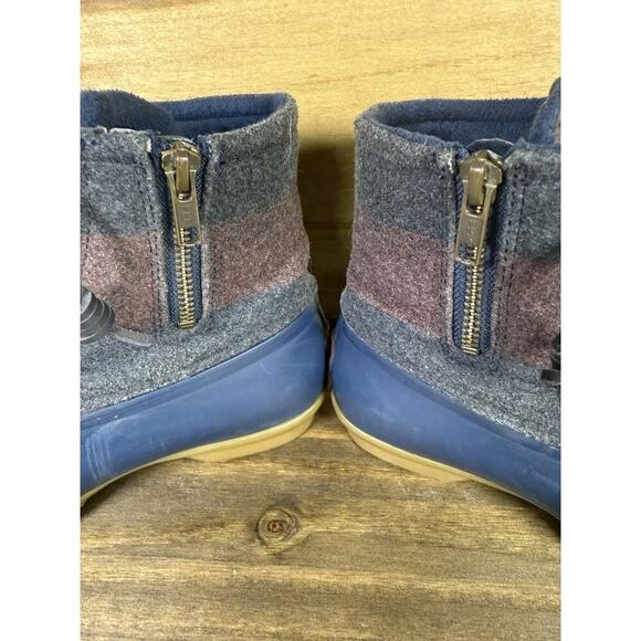 Sperry Duck Boots Womens Size 7 Saltwater Blue Wool Lace Up Ankle Top - Picture 11 of 11